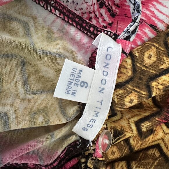 London Times Halter Maxi Dress - Womens Size 6 (Petite Length) - Picture 3 of 4